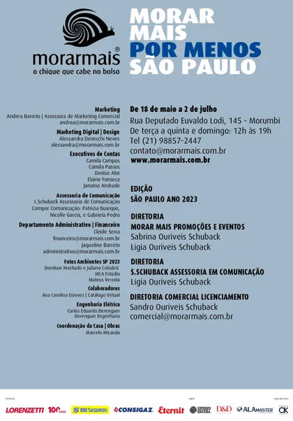 Créditos do catálogo Morar Mais São Paulo 2023