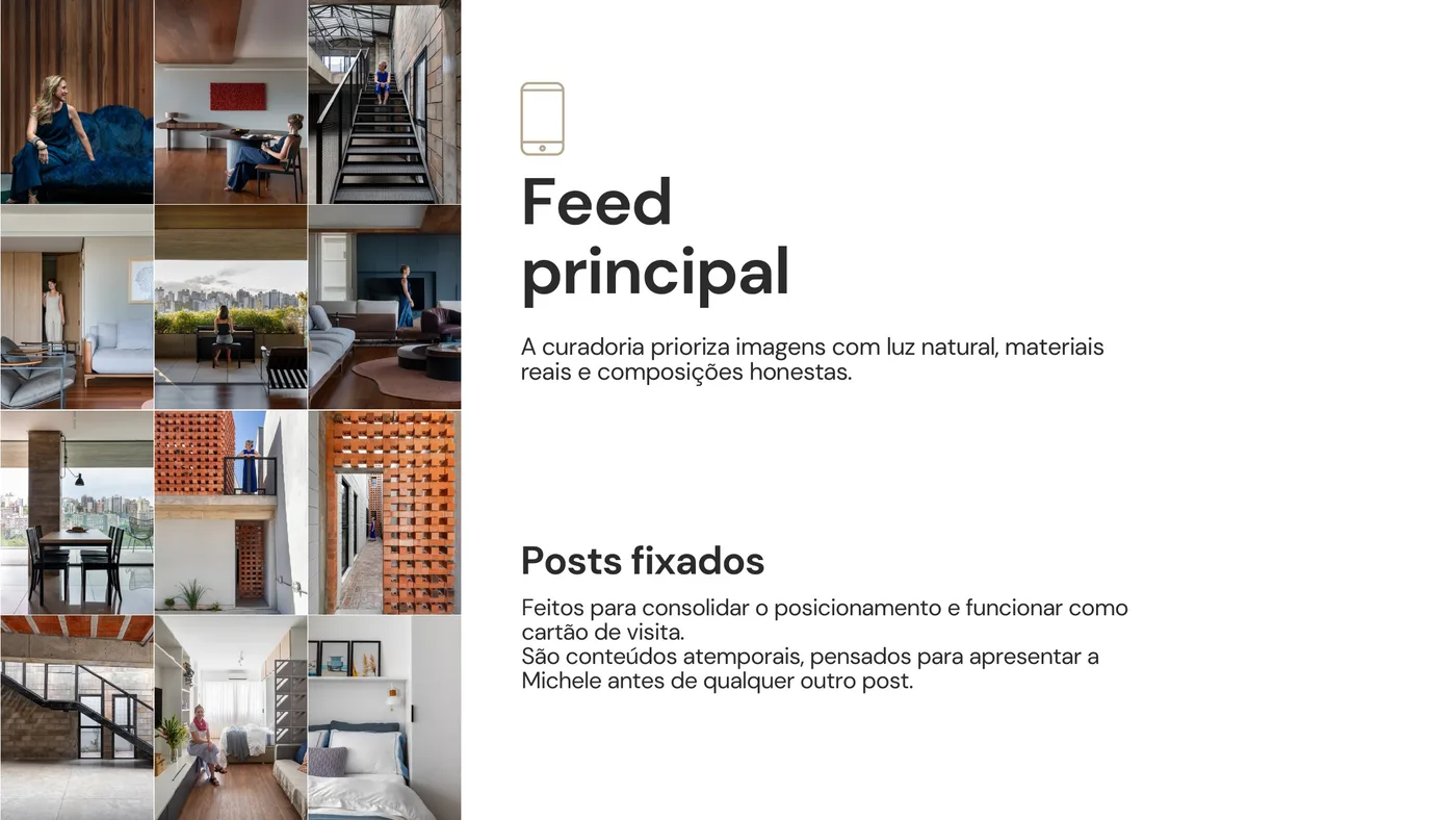 Direção de feed proposta para Michele Baruffaldi