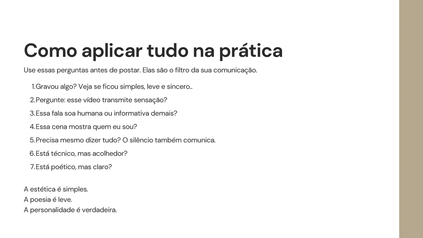 Página de aplicação prática no Guia Estratégico de Michele Baruffaldi