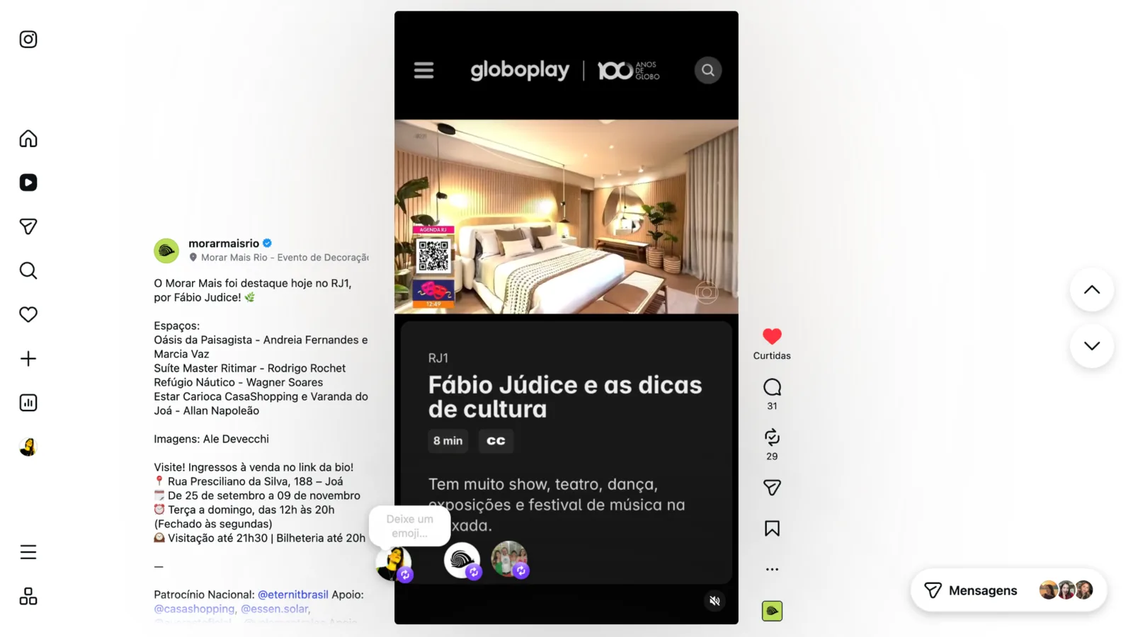 Conteúdo do Morar Mais exibido no RJ1 com imagens de Ale Devecchi